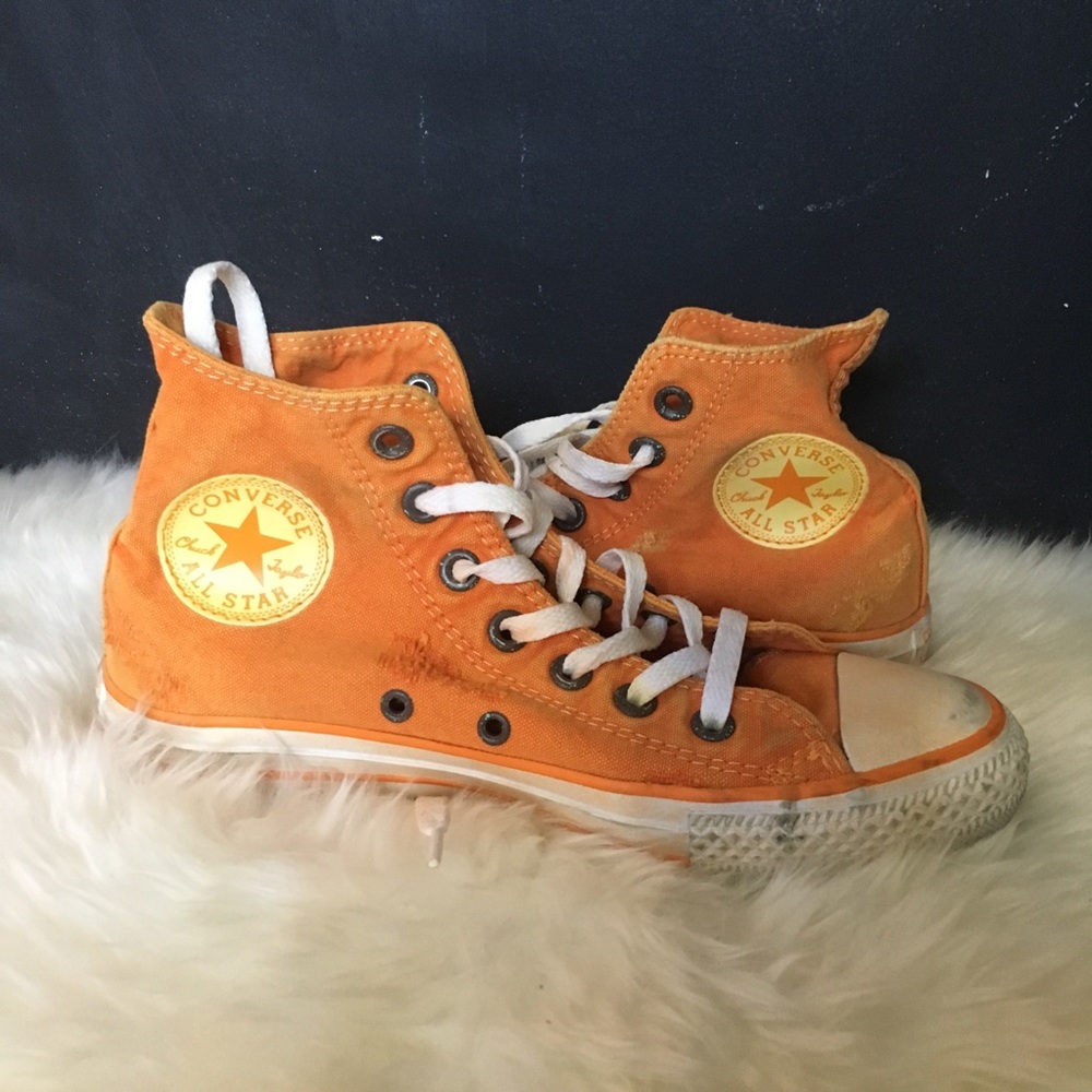 Ovedyed and distressed converse high top